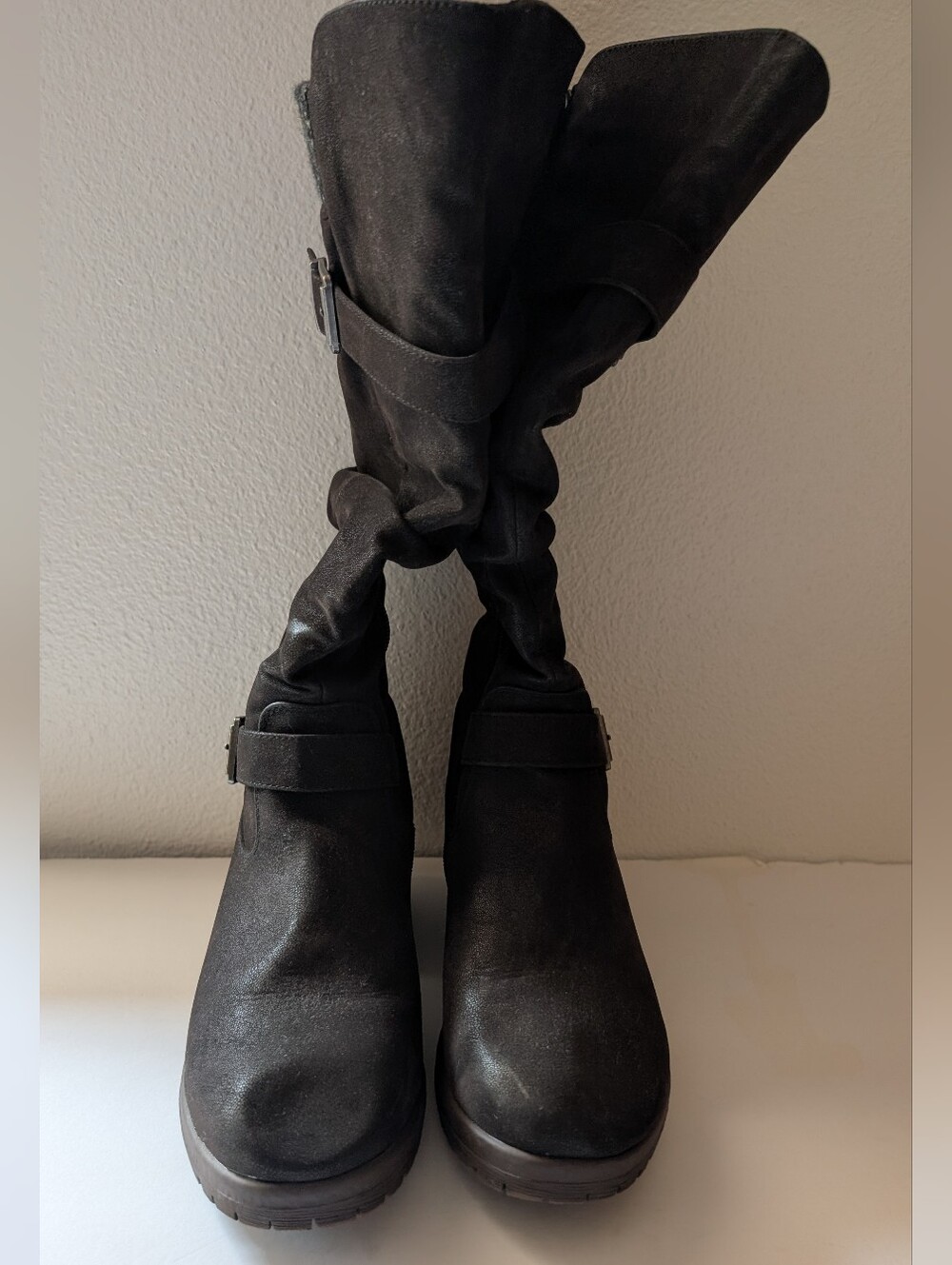 Maurices Dark Brown Buckle Boots